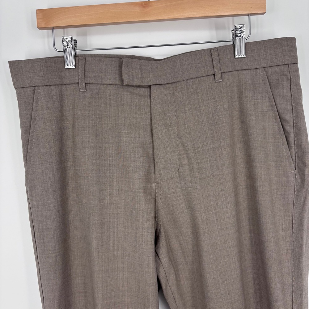 Greyson Serrano Wool Dress Pants Men 35x32 (Tagged 34x32) Brown Slim Fit Stretch